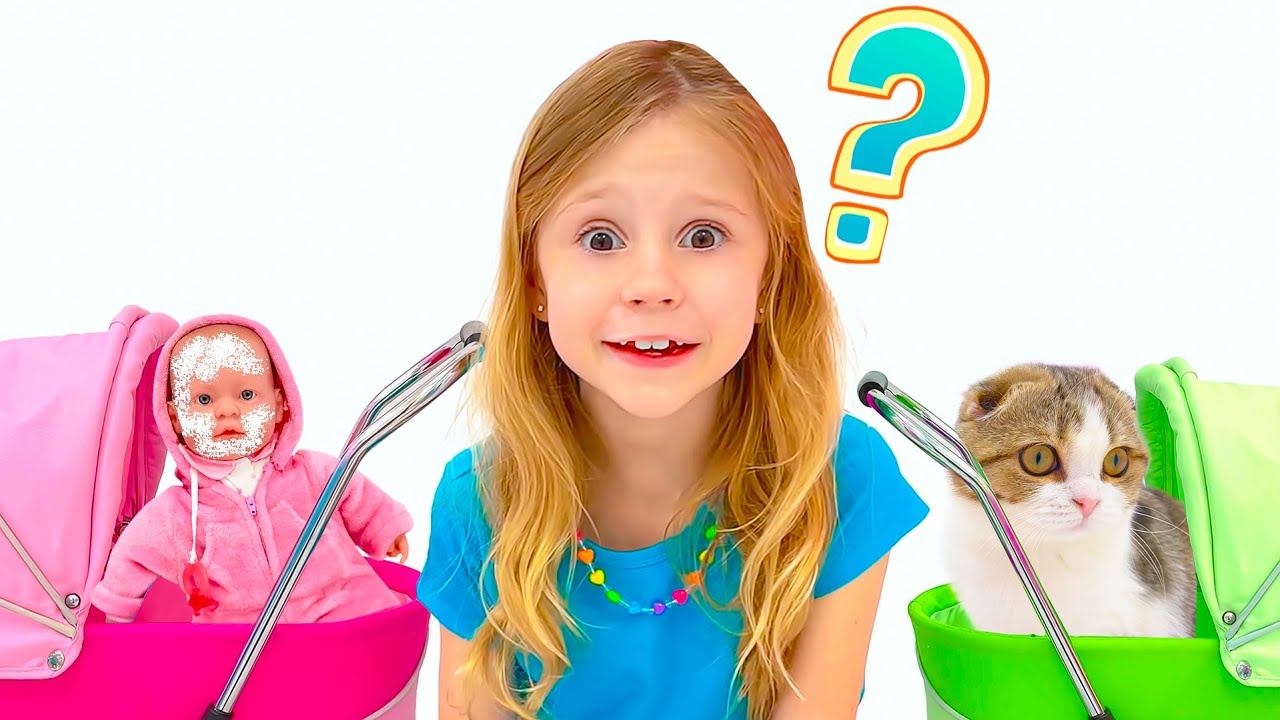 Nastya aprende a cuidar después de la bebé