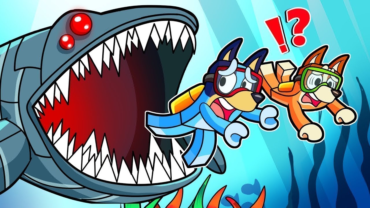 BLUEY AND BINGO ESCAPE FROM THE SEA MONSTER in ROBLOX! 😱☠️
