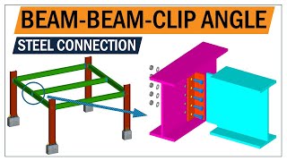 Beam to Beam connections | Steel frame construction | 3d animation
