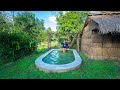 Girl Living Off Grid, I Build a Mini Swimming Pool for My Little House Off Grid