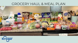 GROCERY HAUL \& MEAL PLAN | BUDGET FRIENDLY | KROGER | FAMILY OF TWO