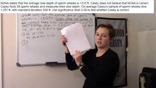 Stat 130 - Hypothesis Testing for Means Video 3