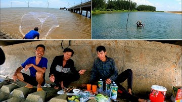 Trải nghiệm ra biển giăng lưới chài cá nướng ăn tại chổ quá ngon | Châu Phước Nhi Vlog