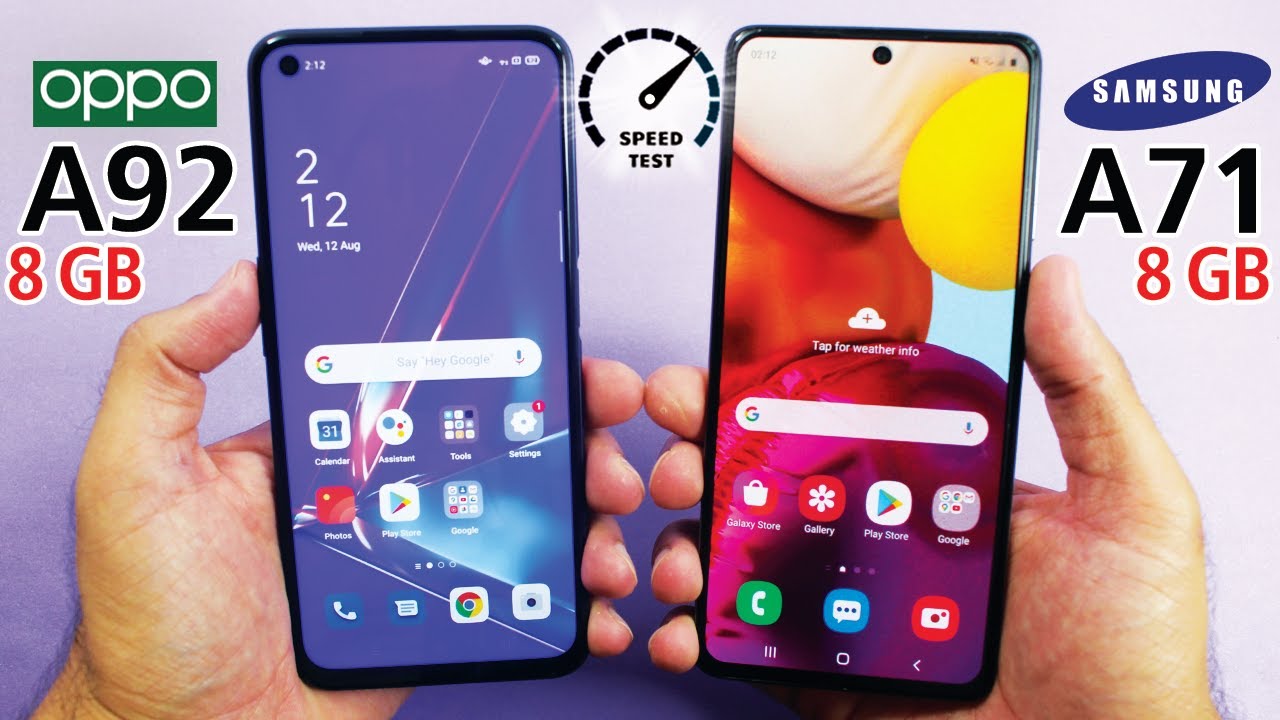 Oppo A92 Vs Samsung Galaxy A71 Speed Test 8gb Vs 8gb Youtube