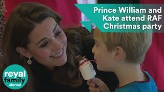 Prince William and Kate laugh with kids at Christmas party