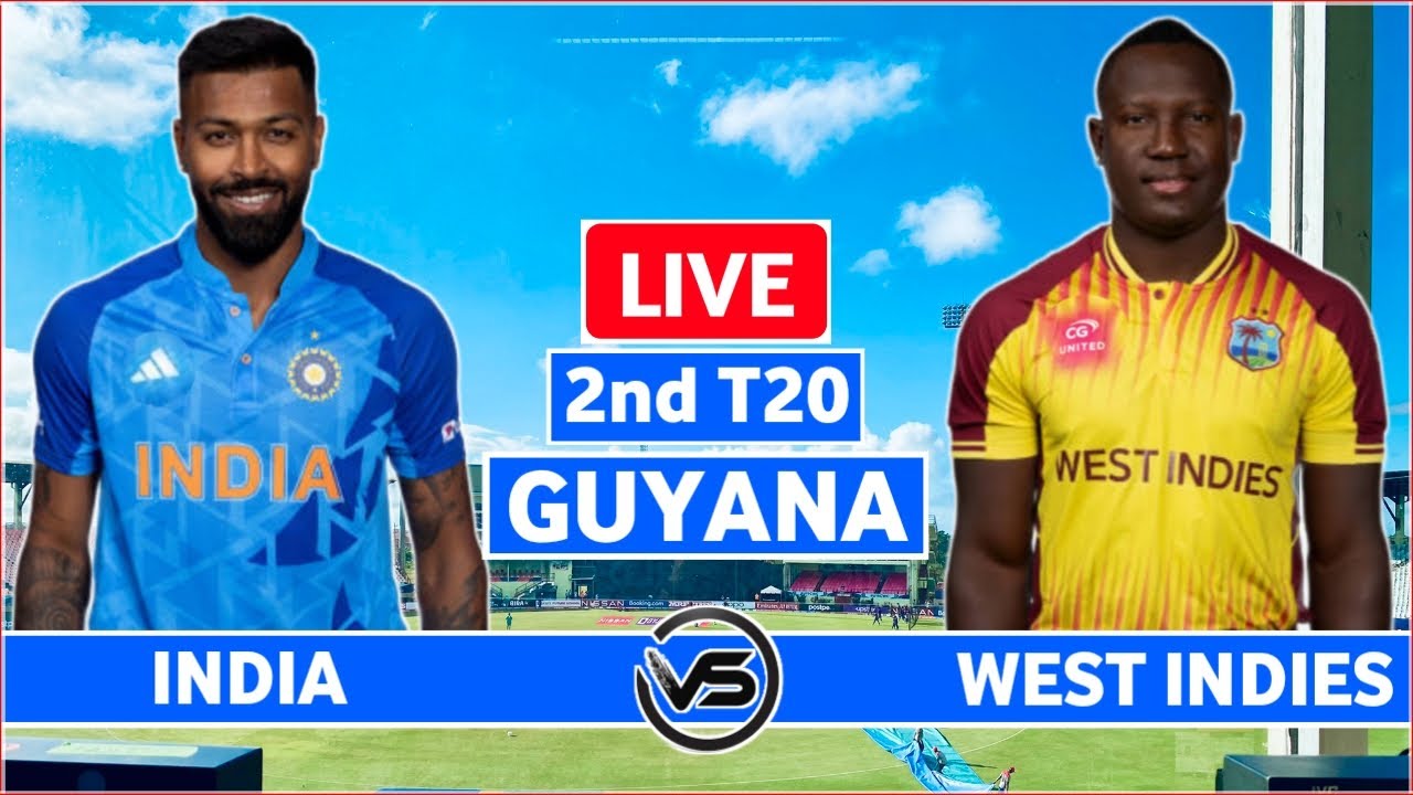 India vs West Indies 2nd T20 Live IND vs WI 2nd T20 Live Scores and Commentary