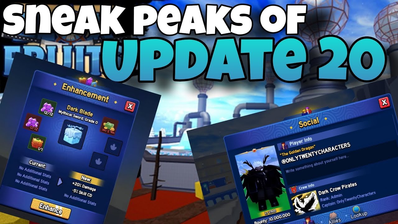 All Sneak Peaks Of Update 20 In Blox Fruit | Blox Fruits - YouTube