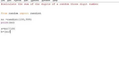 python program to calculate sum of random there digit numbers