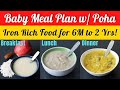 3 Iron Rich Poha Recipes for 6M to 2Yr Babies & Toddlers | Breakfast, Lunch Dinner | Kids Diet Plan