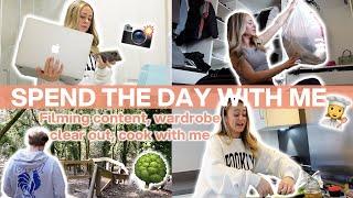 A TYPICAL WEEKDAY IN MY LIFE | Filming content, wardrobe clear out, cook with me & everyday makeup