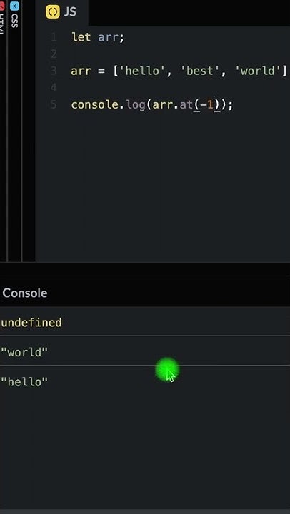 New shorthand function in javascript - At method - YouTube