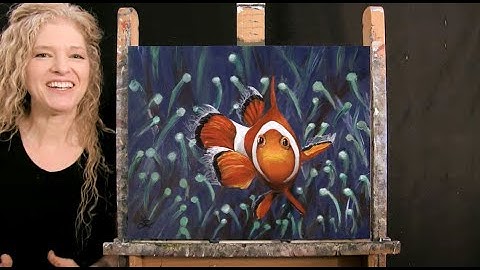 Learn How to Paint CURIOUS CLOWNFISH with Acrylic Paint - Paint & Sip at Home - Step by Step Lesson