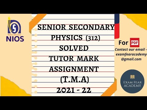 physics 312 tutor marked assignment