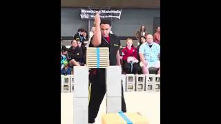 Strong &amp; Clean Martial Arts Creative Board Breaking Black Belt Competition Performance #martialarts