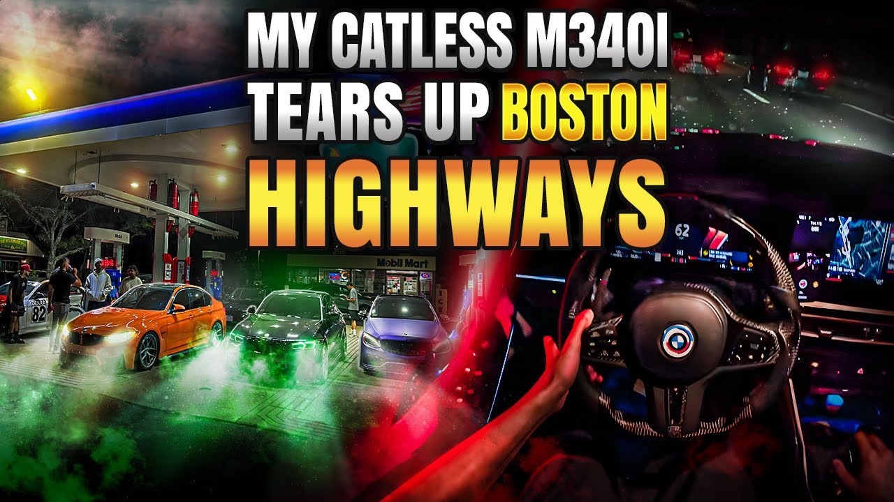 POV- *HIGHWAY TAKEOVER* M340i TEARS UP BOSTON HIGHWAYS WITH OTHER GERMAN MACHINES (M4,C63s,E63s,C43)