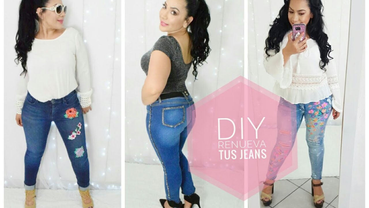 DIY Jeans de a Nuevos ✂👖✂ - YouTube
