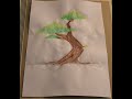einfaches Bonsai-Baum (bonsai tree) zeichnen und malen mit Aquarellstifte  (watercolour pencils) - YouTube
