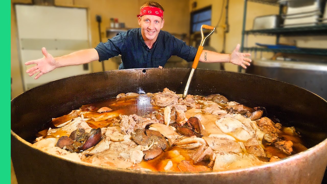 Boiling 600 Pounds of Pig Parts in Louisiana!! RARE Cajun American Food!!! | Best Ever Food Review Show