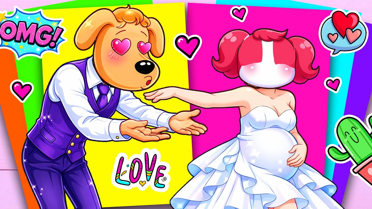 🩷💖 FLIGHT ATTENDANT LABRADOR PREGNANT PAPILLON are in LOVE Stickers #paperdiy #asmr #sherifflabrador