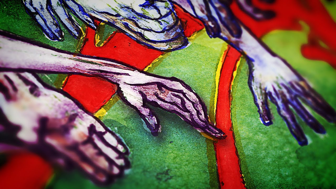 Watercolor Time Lapse | Speed Painting of Weird, Dark Surreal Art: "The Reach"