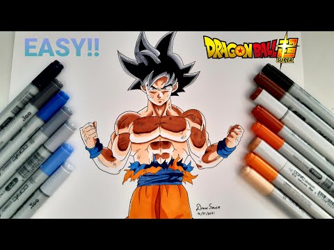 How to Draw Goku Ultra Instinct - [Dragon Ball Super] - BiliBili