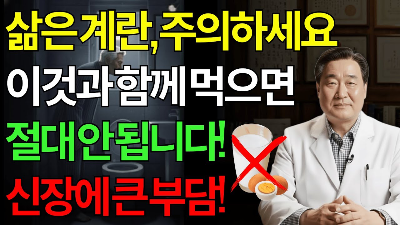 삶은계란과 상극인 음식 TOP3! 절대 같이 먹지 마세요! 노년기에는 이렇게 먹어야 혈관이 뚫리고 신장이 살아납니다 | 계란효능 | 신장건강 | 시니어건강 | 노인건강습관