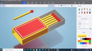 Paint 3d Tutorial - Creating Matchbox and Matchsticks Realistic 3D Model