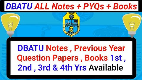 DBATU Notes🔥, Previous year question papers🔥, Books all in one video | DBATU Latest Update for all🔥