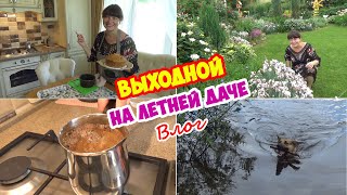 Выходной на даче! Сад в июне🌿🌺 Прогулка с Буяном. Столичный Кекс и Пашин кофе☕ Приглашаем в гости!