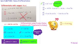 2.2.2 Q&A MAT183 (rules of differentiation)