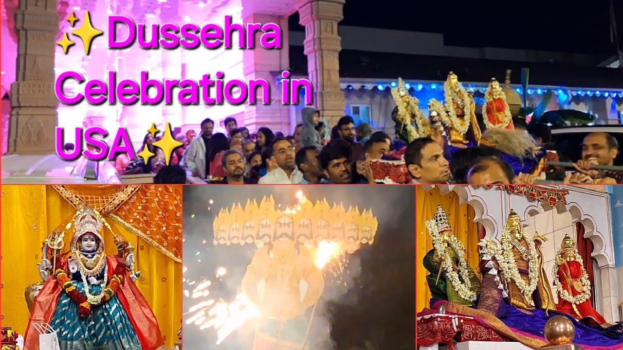 ✨️Vijayadashami in America | Dussehra Celebration🎆 @Hindu Temple🛕NC USA