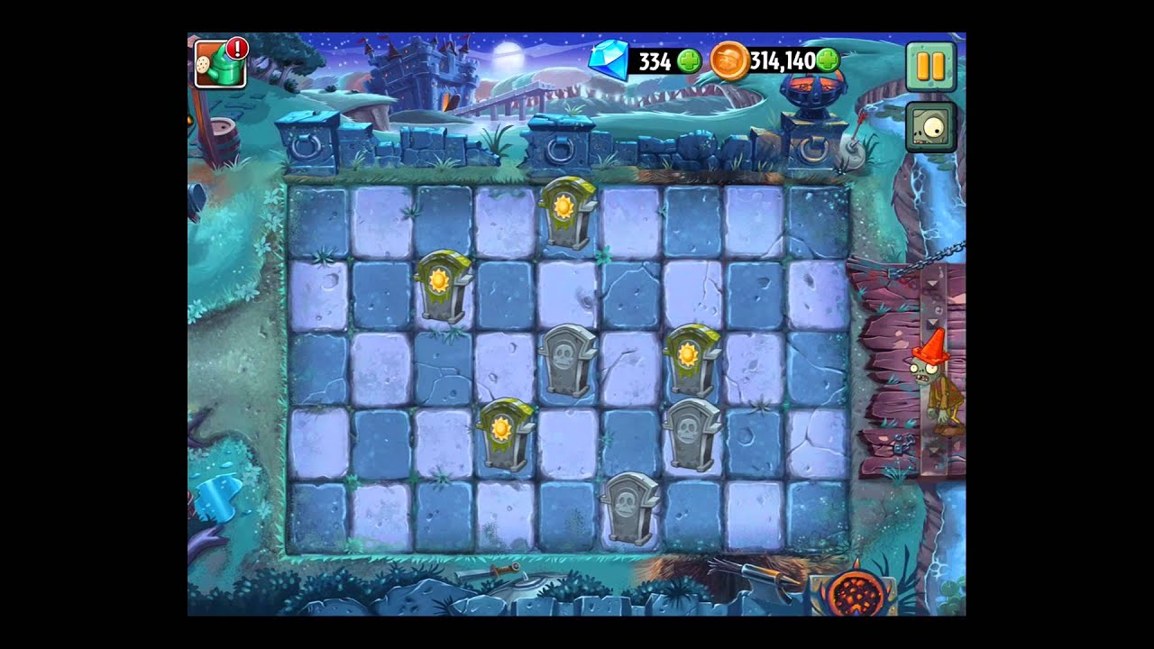 Plants Vs Zombies 2 Dark Ages Walkthrough Part 1 Night 1,2,3! - YouTube