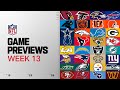 NFL Week 13 Game Previews