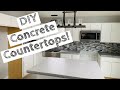 Concrete Countertops with Rock Edge, Slate Stamped Top | Easiest DIY System! | How to