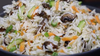 MUSHROOM FRIED RICE  | LOADED VEGGIE FRIED RICE RECIPE | FRIED RICE RECIPE