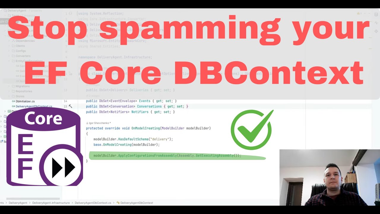 EF Core DBContext Entities configuration refactoring - YouTube