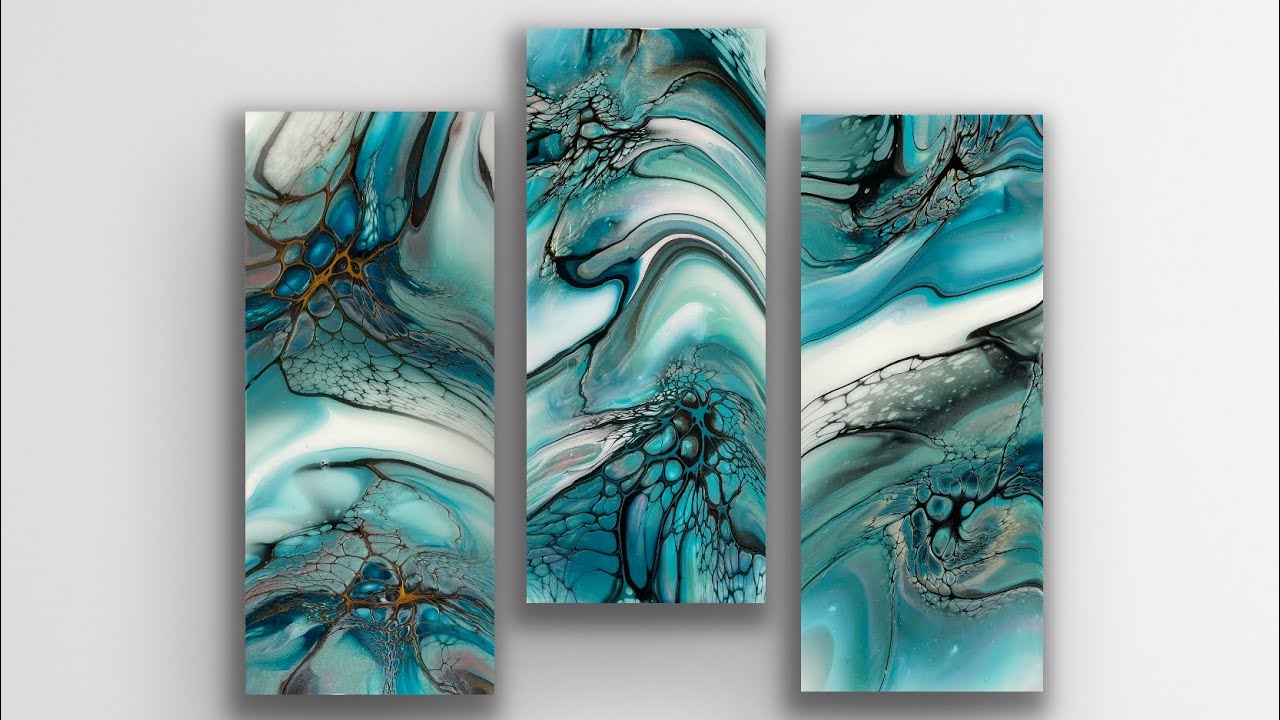 3 For 1 Beginner Deconstructed Bloom Tiles | Acrylic Pour Art Therapy ...