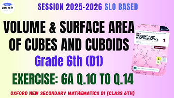 Class 6 Maths | Exercise 6A Questions 10 to 14 | Volume & Surface Area of Cubes and Cuboids