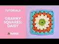 Hobbii granny squares tutorial  free crochet pattern daisy