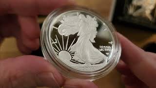 2024 American Eagle One Ounce Silver Proof Coin from the West Point Mint - return of the clamshell