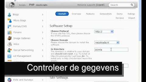 Joomla installeren met Softaculous in cPanel Neostrada