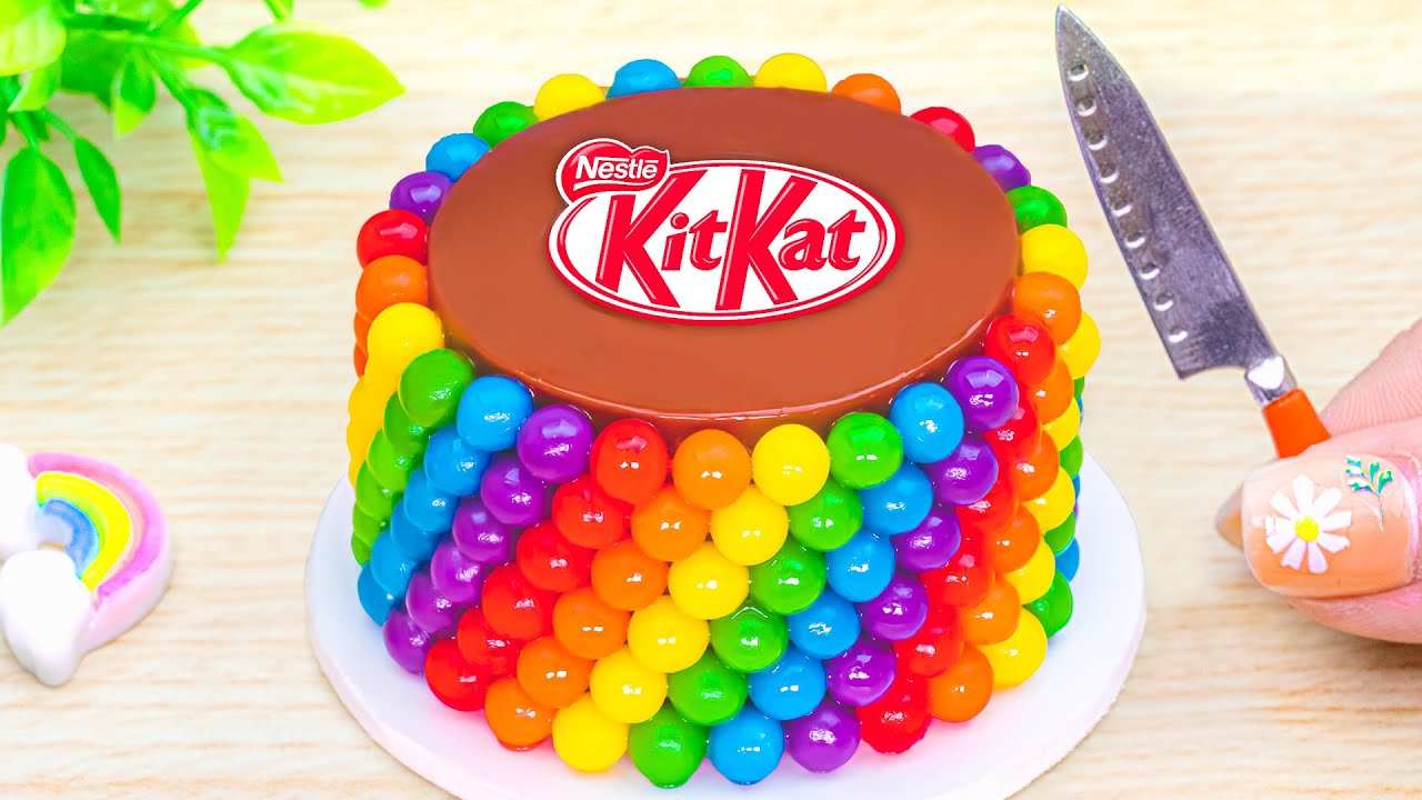 Mini Rainbow KitKat Cake 🍫 | Perfectly Satisfying Cake ASMR