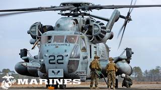 USMC CH-53E Super Stallion heavy-lift helicopters during military exercises in North Carolina.