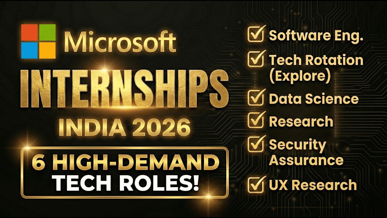 Microsoft Internship 2026 | 6 High-Demand Tech Roles in India (Apply ...