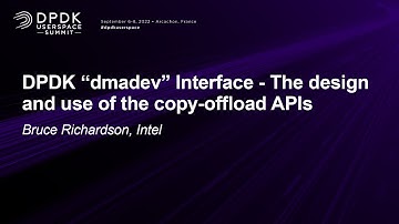DPDK "dmadev" Interface - The design and use of the copy-offload APIs - Bruce Richardson, Intel