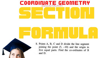 Points A, B, C and D divide line segment joining point (5, —10) and origin in five equal parts.