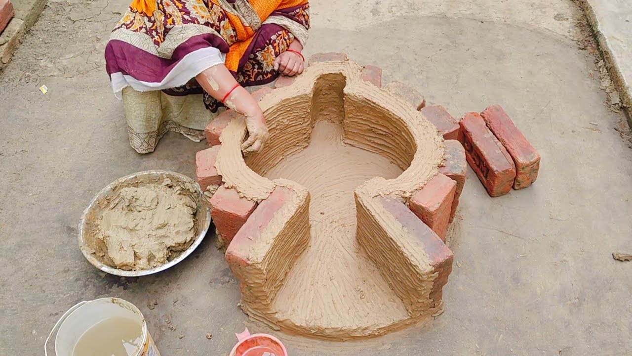 How to make Village Style Smokeless Chulha । Primitive Technology Oven and Chulha। Mitti ka Chulha 