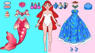 The Little Mermaid Megan/ Paper Doll Dress Up Crafts & DIY - Barbie Story & Crafts