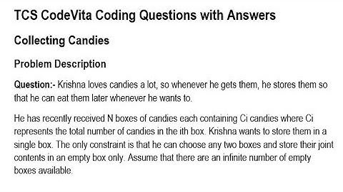 TCS CodeVita Python Coding Question *Collecting Candies* Answer #tcscodevita #tcs #python #coding