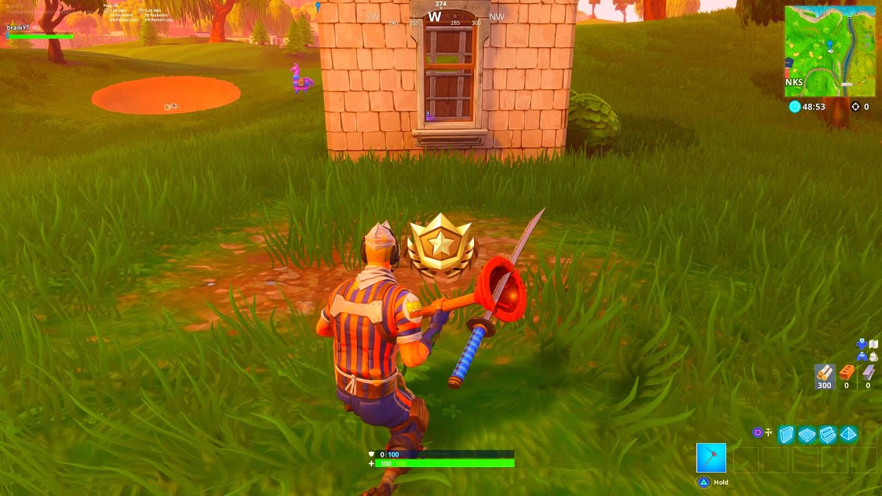 search between a covered bridge waterfall and the 9th green location fortnite week 10 treasure map - all waterfalls fortnite map